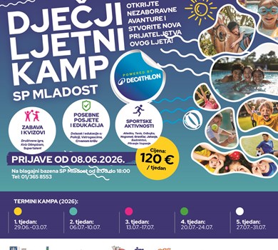 U ponedjeljak 8. lipnja kreću prijave za Dječji ljetni kamp 2026.